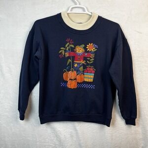 Gopher Sport Womens Sweatshirt Size Large Petite Grandma Fall Scarecrow Pumpkin